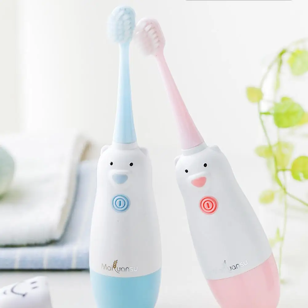 

MeterMall Children Acoustic Wave Electric Toothbrush Kids Home Cute Soft Hair Electric Teeth Brush Double-sided Clean