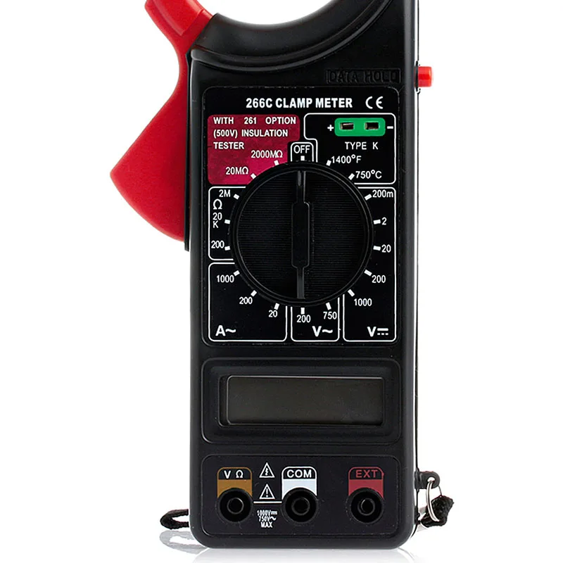 DT266C цифровой клещи мультиметр Омметр с измерением температуры