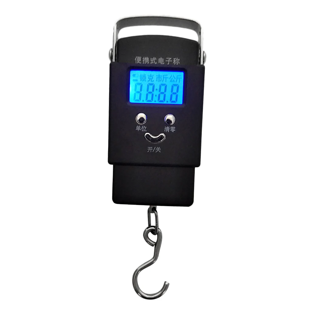 Portable LCD Electronic Balance Digital Fish Hanging Hook Scale with Blue Green White Backlit Fishing Accessories