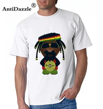Antidazzle AFRIKA Power t-shirt afdrukken Rasta Reggae Muziek Logo herenmode Camisetas Print korte mouw zomer t-shirt(China)
