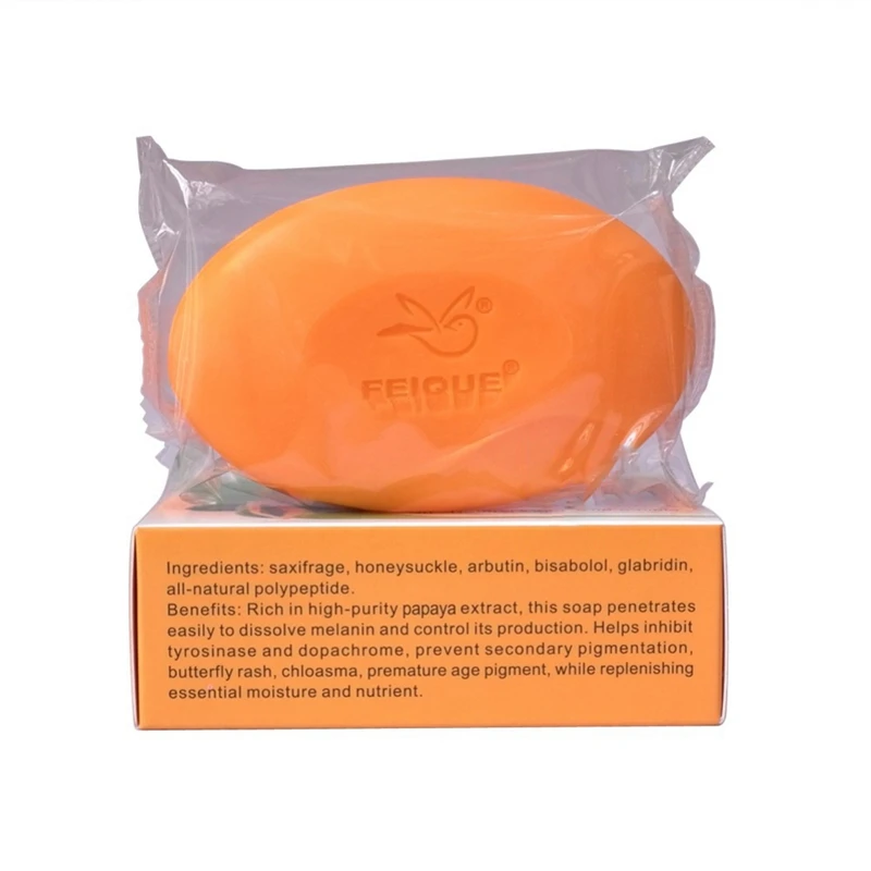 Natural Botanical Formula Papaya Whitening Anti-freckle Soap Deep Cleaning Brighten Face Care Wash Basis Soap