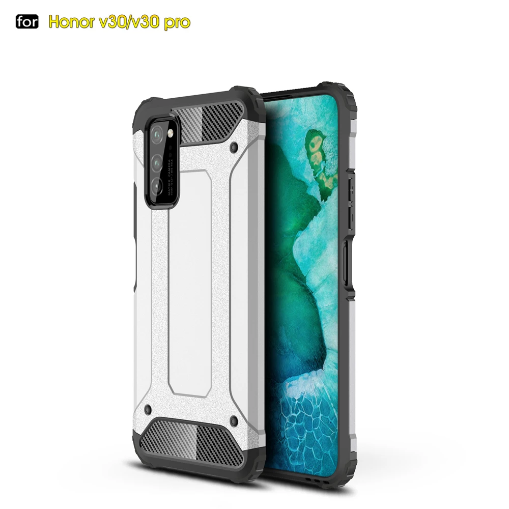 Белый Простой жесткий чехол из поликарбоната для Honor 9X V30 V30 PRO, прочный многослойный защитный чехол для huawei Nova 5 Nova 5i, сверхпрочный противоударный чехол - Цвет: Белый