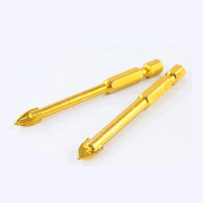 1PC 3-12MM Drill Hex Shank Glass Drill Bits Set Titanium Coated Ceramic Tile Marble Mirror Glass Drilling Hole Tool 3/4/5/6/8/10