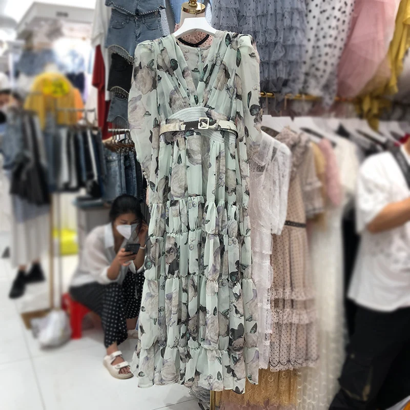 AELESEEN Runway Fashion Autumn Women Dress Full
