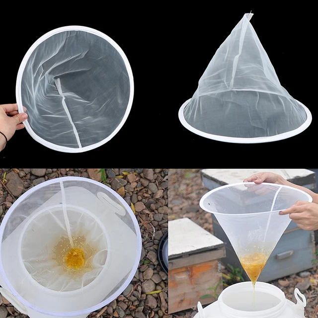 35 Cm-Es Mézes Szűrő Nettó Ultra-Finom Szennyezősági Szűrőszűrő Méhészeti Eszköz Tölcsér - Image 3