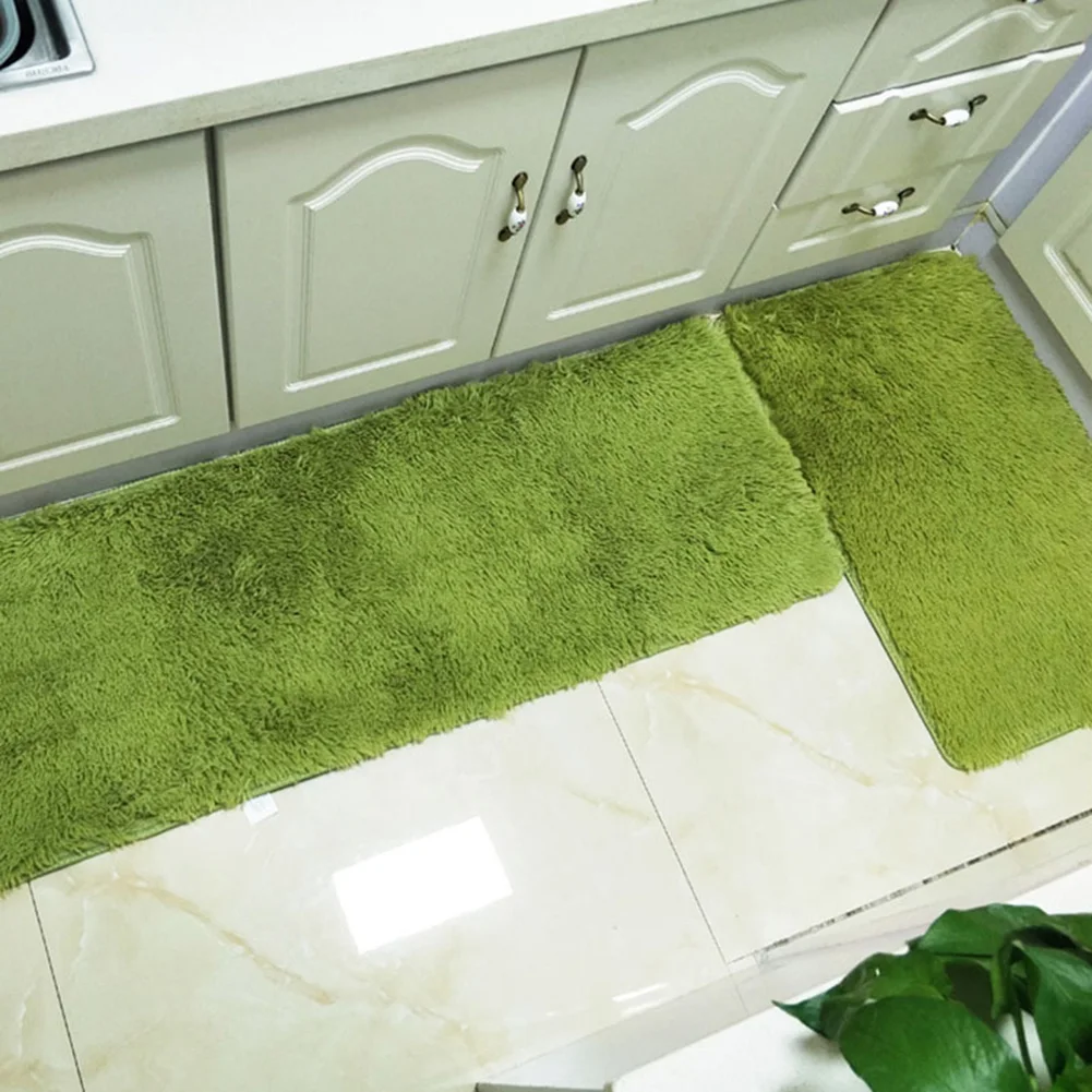 2Pcs Anti-slip Bathroom Kitchen Floo Mats Thicken Floor Mat Soft Door mats for Living Room Doormat Entrance Hallway Floor Pads