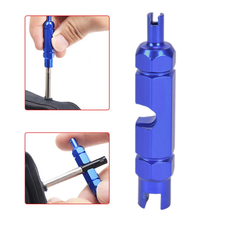 1PC Bicycle Wrench Bike Disassembly Tool Double head Multi-use Outdoor Sport Valve Core Key Aluminum Alloy MTB Mini Cycling