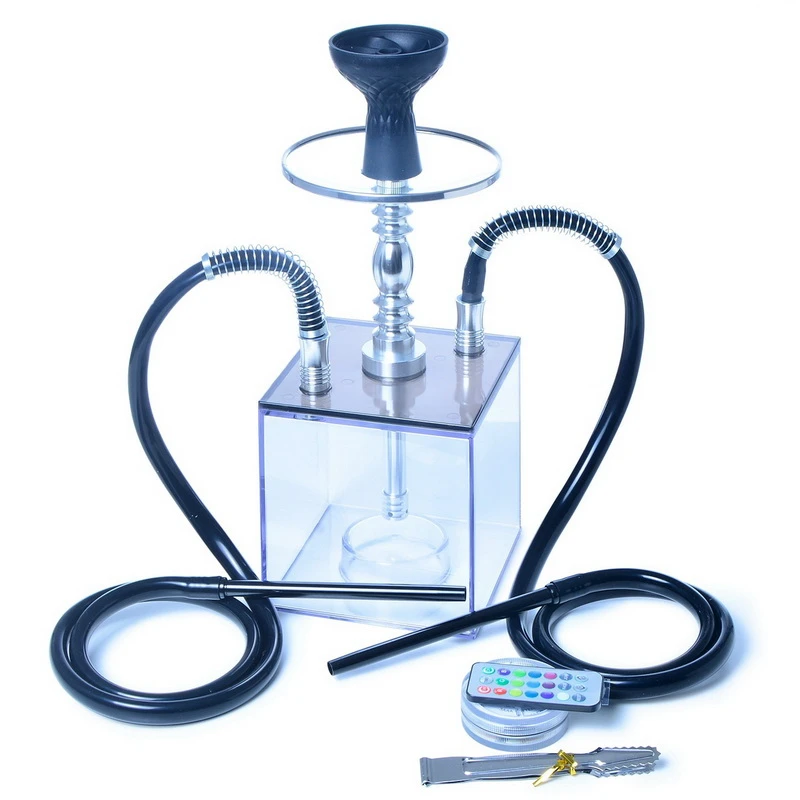 Acrylic Led Light Shisha Hookah Set Nargile Sheesha Chicha Narguile Complete Water Pipe Hose Hooka Kalyan Smoking Accessories Shisha Pipes Accessories Aliexpress