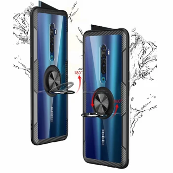

Phone Cases For OPPO Reno 2 Case Anti-collision Ring Magnetism Back Cover For Reno2 Z F 10X ZOOM Fashion Transparent Armor Coque