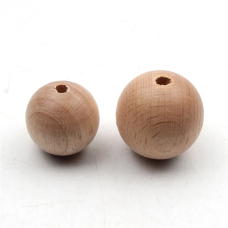 8-30mm 천연 너도밤 나무 젖니가 남 둥근 나무 공 스페이서 Diy 목걸이 팔찌 쥬얼리 만들기위한 느슨한 나무 구슬