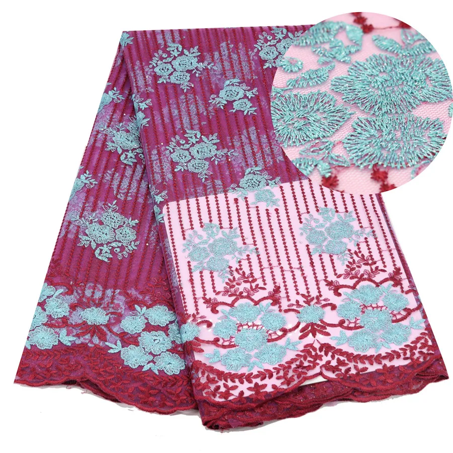 

Pink African Lace Fabric Embroidered Nigerian Laces Fabric Bridal High Quality French Tulle Lace Fabric For Wedding Party