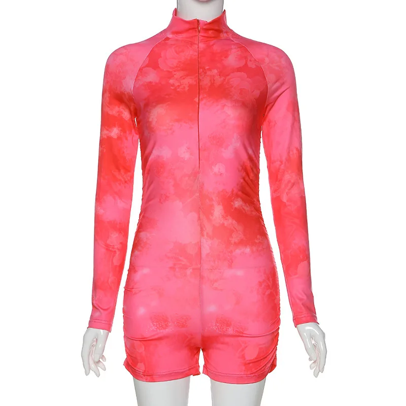 Skinny Women Zipper Playsuits Sexy Rompers Clubwear Print Full Sleeve Sportwear 2020 Fashion Female Slim Casual Jumpsuits Skinny Women Zipper Playsuits Sexy Rompers Clubwear Print Full Sleeve Sportwear 2020 Fashion Female Slim Casual Jumpsuits