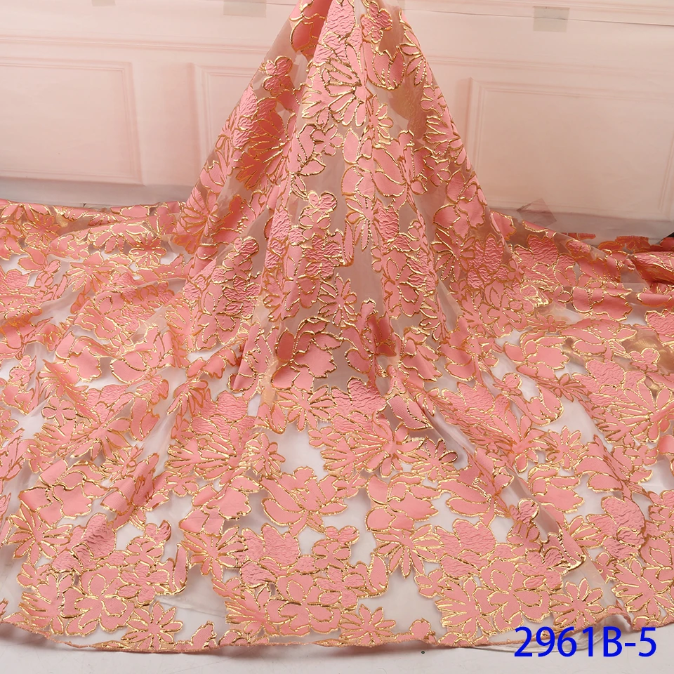 NIAI нигерийские сетчатые парчовые кружевные ткани африканская кружевная Вышивка Ткань высокого качества кружева материал невесты для платья XY2961B-1