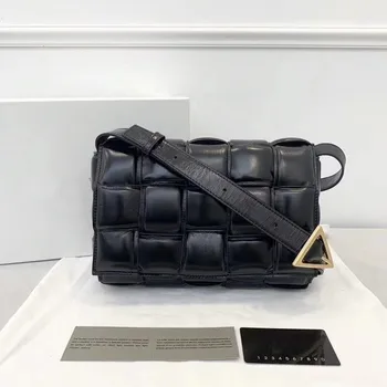 

Knit Real Genuine Leather Shoulder Bag bags for women 2020 luxury handbags women bags designer Women Messenger Bag Cowhide