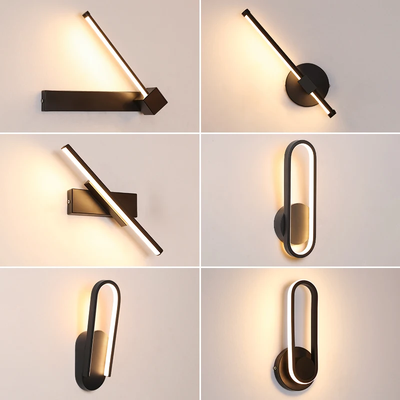 

LED wall light personality bedroom bedside lamp Nordic modern minimalist creative stair aisle living room revolve wall lamp