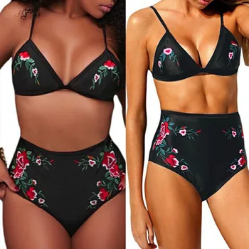 

High Class Women Push-Up Padded Underwear Set 2019 New Hight Waist Floral Print Female Intimates Deep-V Lady Lengerie Underwear