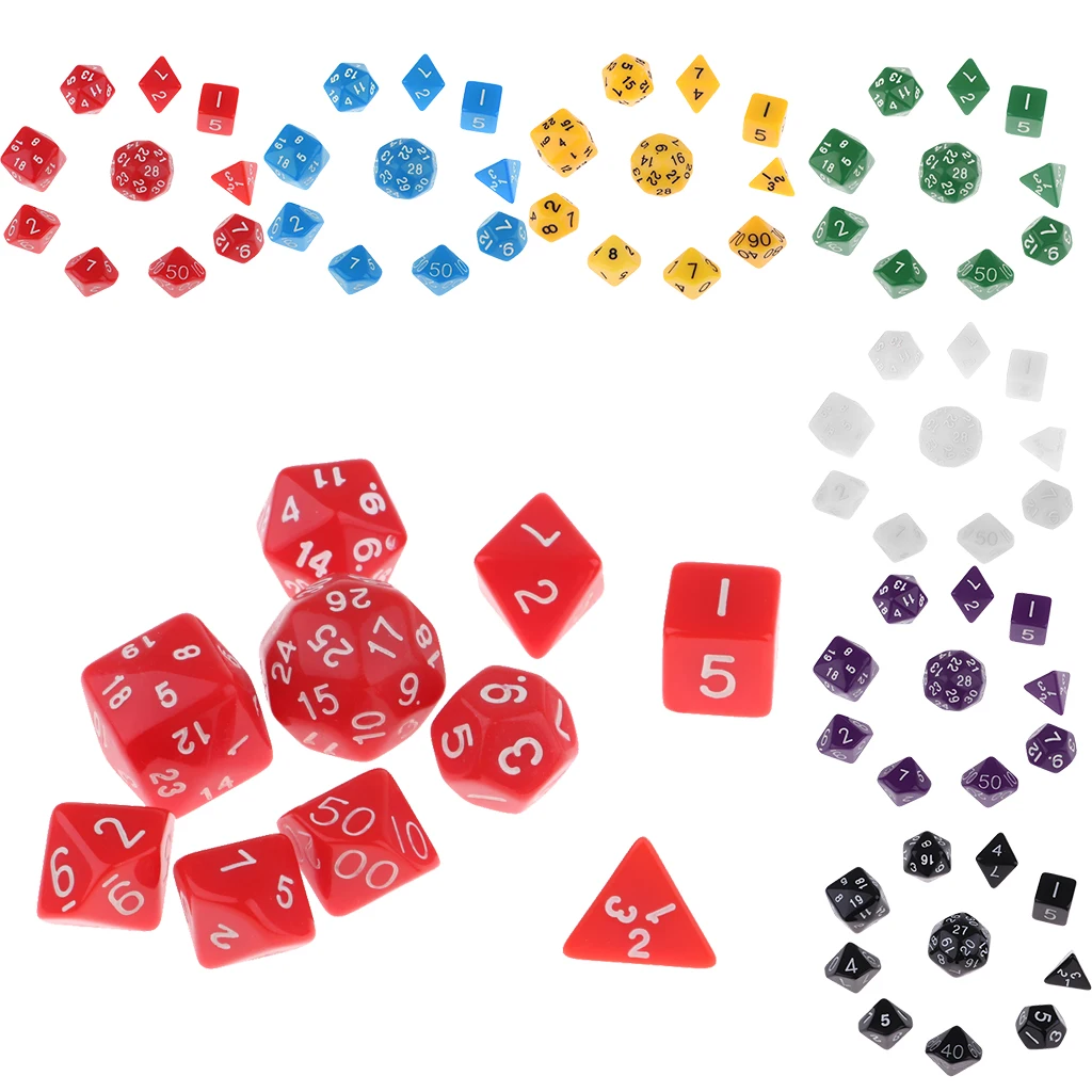 10pcs Multi-sided Dice D&D Dices Game Polyhedral Dices D4-D30 for Table Board Game