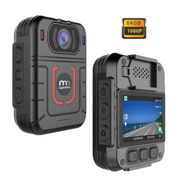 

CammPro M831 HD 1296P Police Body Camera 64GB 13 Hours Recording Wearable Camera Night Vision Security Guard Personal Recorder