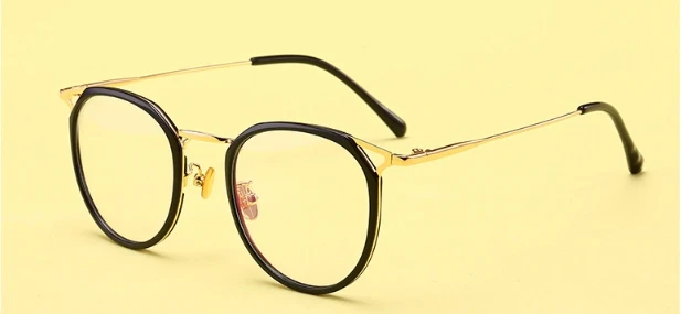 47109 пластиковые титановые оправы для очков кошачий глаз, мужские и женские оптические модные компьютерные очки - Цвет оправы: C1 gold black