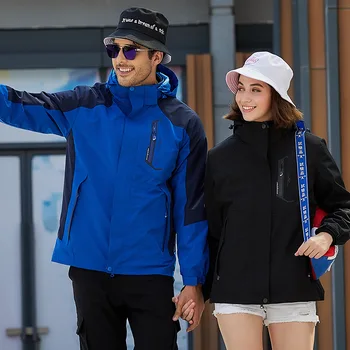 

3 In 1 Winter Camping Hiking Jacket Unisex Thermal Waterproof Coat For Fishing Removable Fleece Snowboard Hooded Sweatshirts
