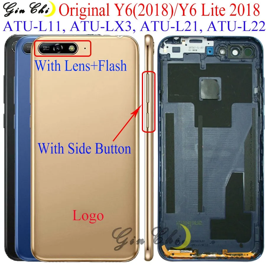 Задняя Крышка аккумуляторной батареи для Huawei Y6 2018 Prime чехол LX3 L21 L22 Lite | Корпусы и рамки для мобильных телефонов -4000317171208
