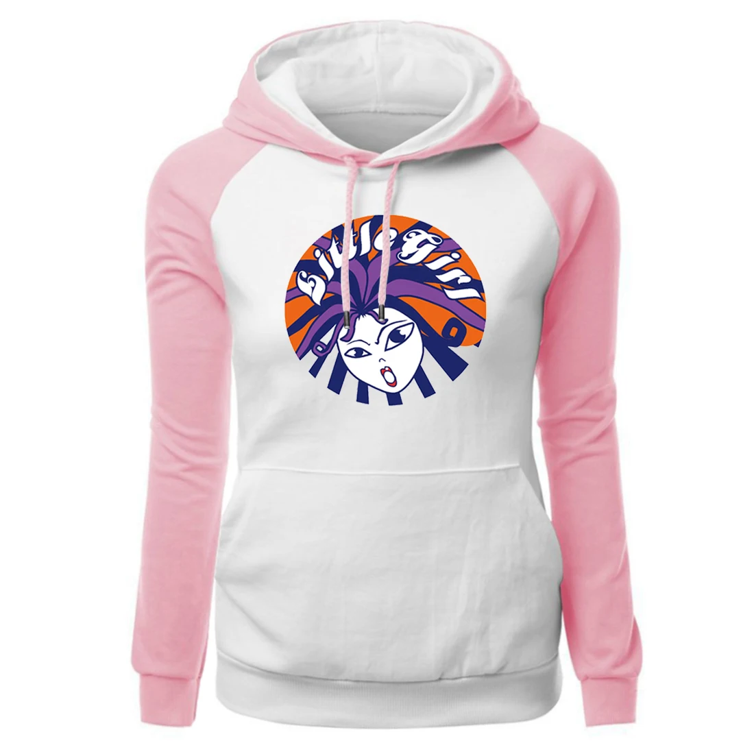 

Cartoon Girl Print Raglan Hoodies Women Fashion Cute Harajuku Streetwears 2020 Winter New Brand Pullover Fleece Warm Sweatshirt