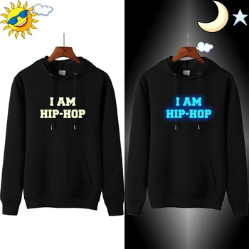 

i AM Hip Hop Men Hoodie Printed Street Wear Jacket for Men Felpa Uomo Men/Woman Pullover Hoodies Male Glowing Sweatshirts Men
