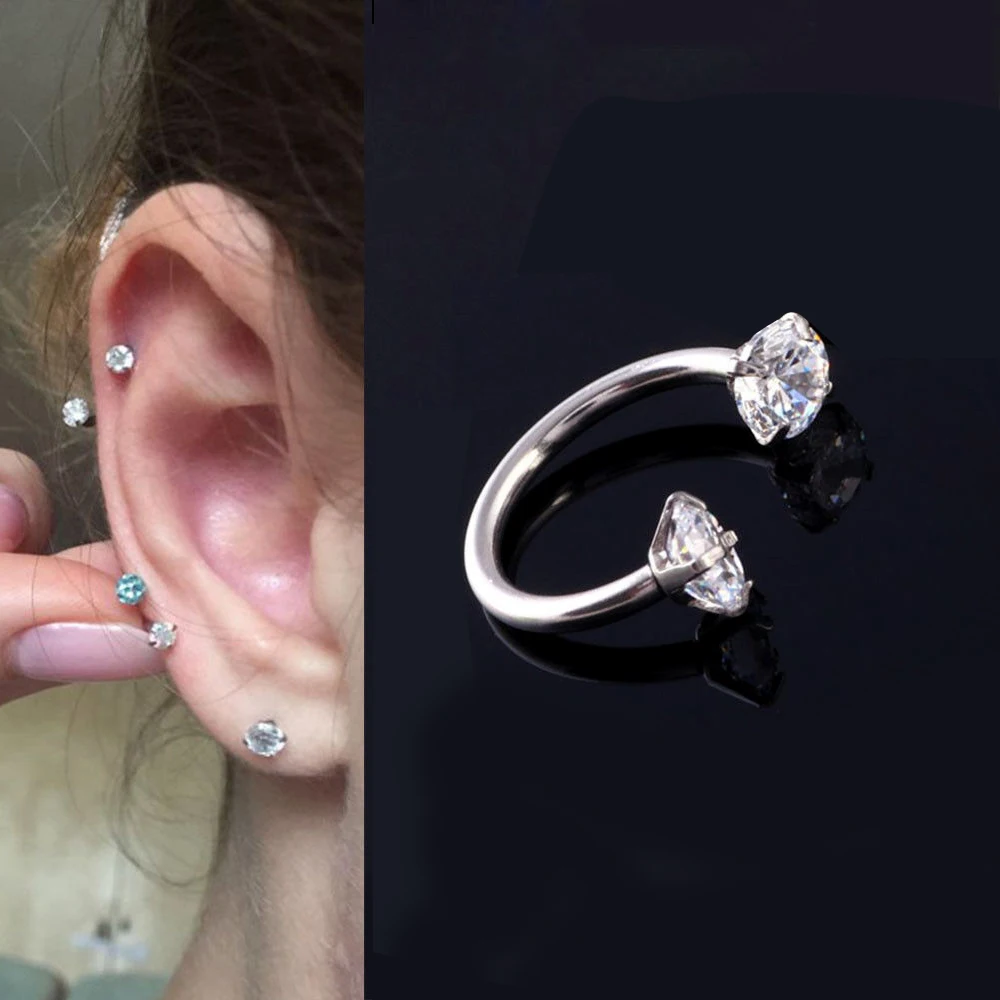 

2019 Lovely Piercing Septo Nose Lip Ear Septum Cartilage Captive Hoop Ring Jewelry Pendientes Tragus Mujer Nose Piercing Jewelry