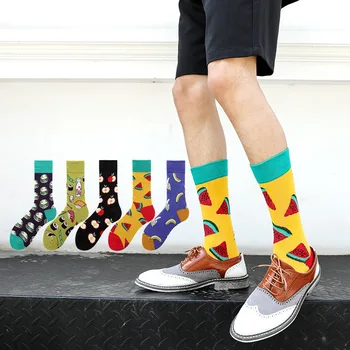 

1 pair of socks, male funny cotton animal cartoon socks, fruit female socks, autumn novelty gift socks, autumn and winter