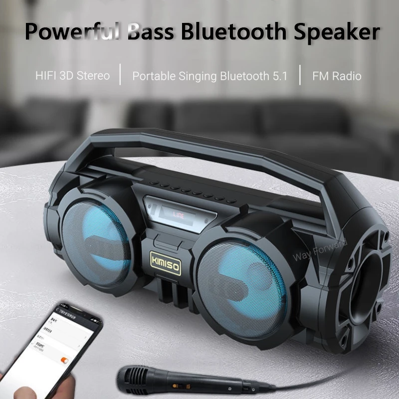 Altavoz Bluetooth de alta potencia exteriores, Subwoofer inalámbrico multifunción, BoomBox, columna de bajos con barra de sonido, 20W|Altavoces portátiles| - AliExpress