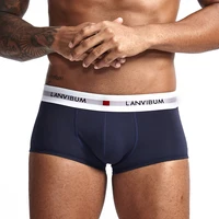 LANVIBUM men underwear solid convex underpants comfortable cotton bowxers soft shorts 1