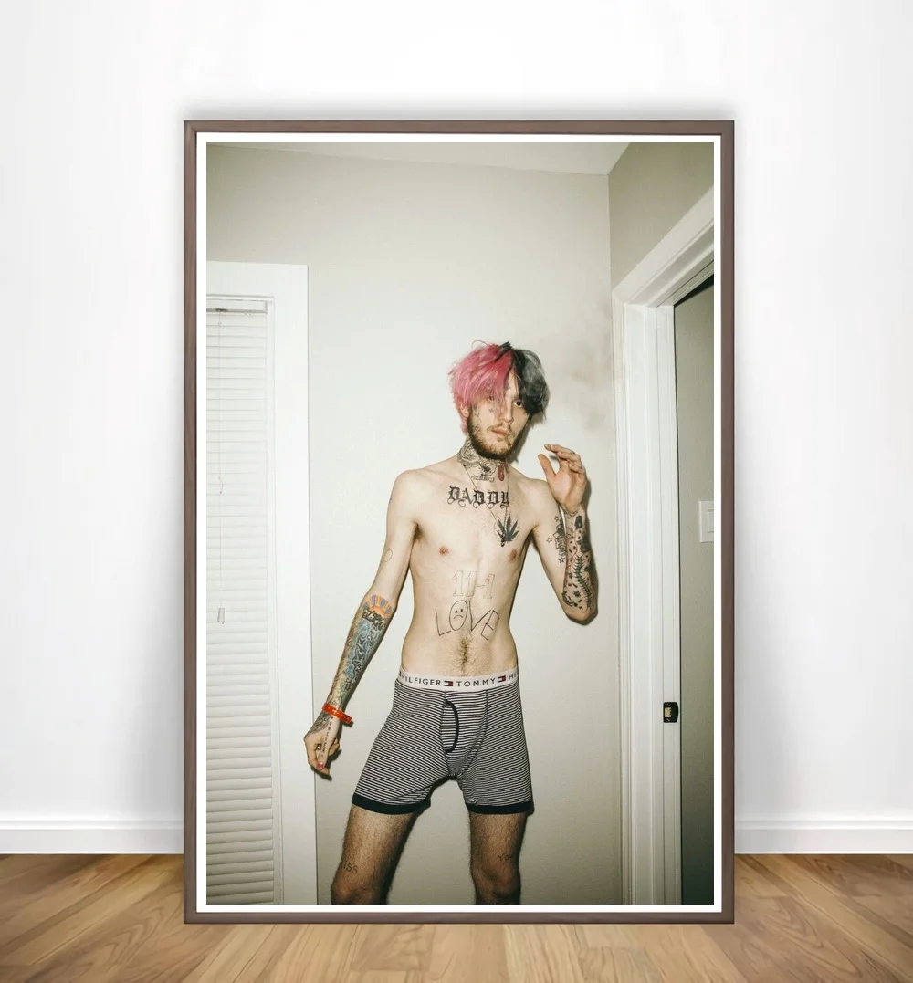 Постер музыкальный и принт Lil Peep Rap в стиле хип хоп художественная живопись