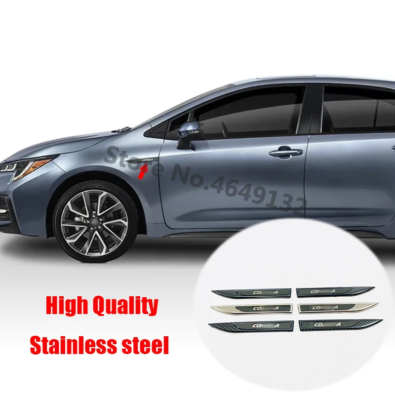 

For Toyota Corolla 2013 To 2020 Stainless steel exterior accessories-Car Side Badge Fender Emblem Sticker Cover Trim car styling