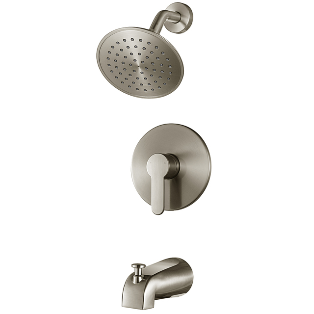 Bathtub Spout Rainfall Shower Faucet Brass Shower System Rainfall Shower Set Shower Column Bath Mixer Brushed Nickel Tap