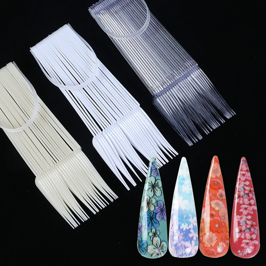 

24pc Practice Display Fake Nails Tips Full Cover Professional Detachable Nails Long Stiletto Shape Nail Tips Manicure Set LE1043