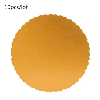

Round Tierd Cake Boards Combo Cardboard Disposable Layered Cake Pizza Gold 10Pcs