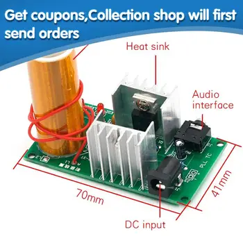 

Mini Music Tesla Coil Plasma Speaker Tesla Wireless Transmission DIY Coil Kit Drop Shipping Support 10166