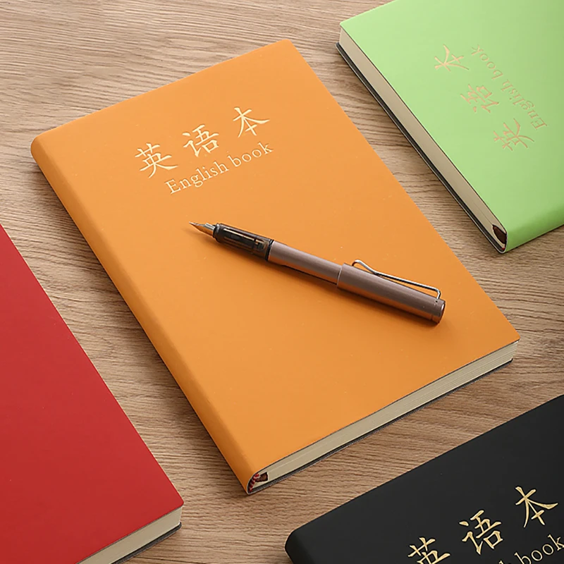

2021 English Notebook Leather Standard Four Lines Three Grid Students Simple Exercise Book Large B5 Word Record English Diary