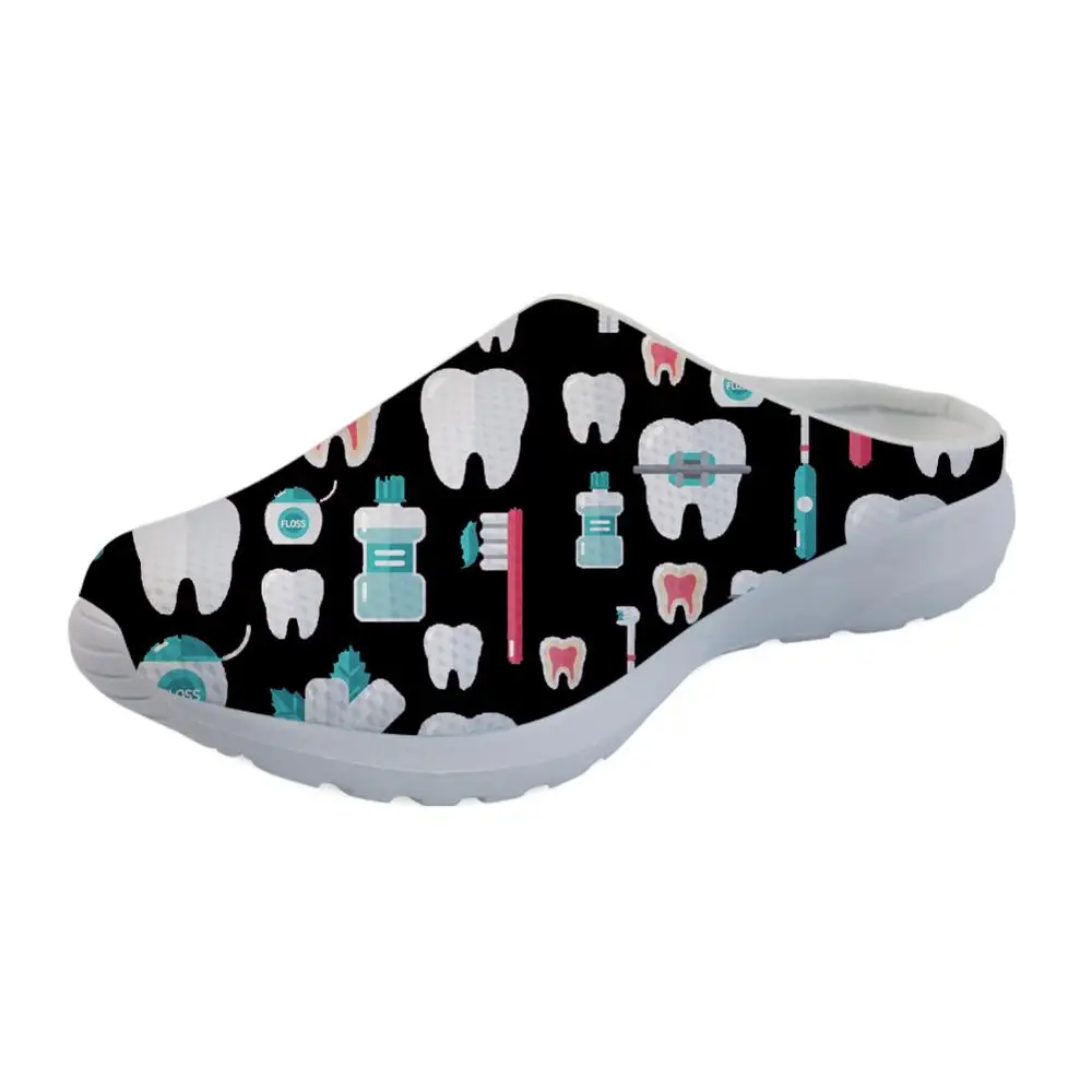 FORUDESIGNS/модные мужские сандалии с милым принтом стоматолога; повседневные домашние шлепанцы; пляжные летние мужские сандалии на плоской подошве; Водонепроницаемая Обувь - Цвет: HK5067CA