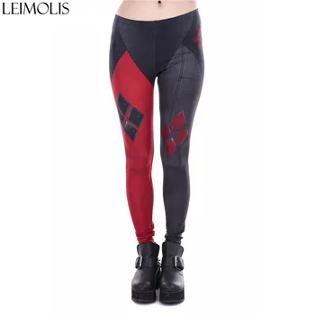 

LEIMOLIS 3D print Harley Quinn Clown geometry fitness push up workout leggings women Harajuku High Waist punk rock sexy leggins