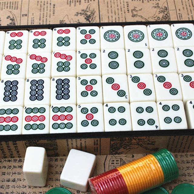 Casa mahjong conjunto jogo de mesa mah-jong viagem jogo de tabuleiro  entretenimento interno chinês engraçado família mesa jogo de tabuleiro -  AliExpress