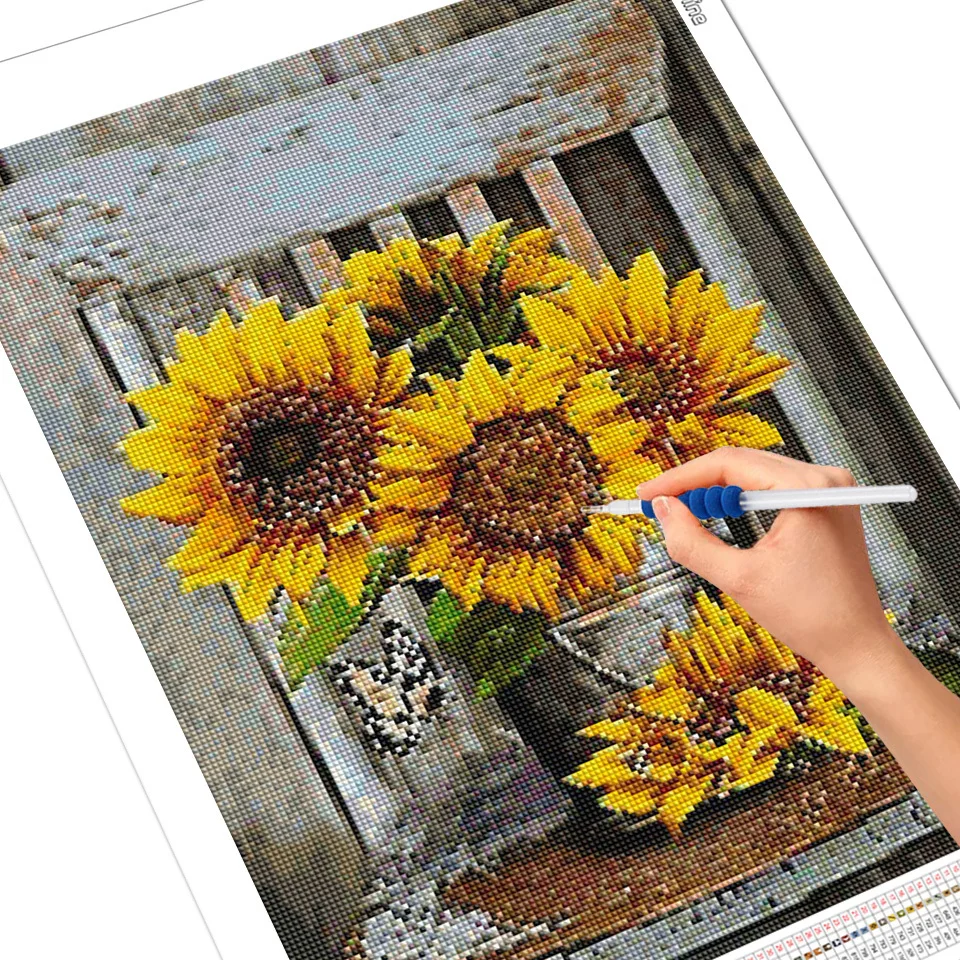 Evershine Diamond Painting Sunflower Diamond Mosaic Full Square Flowers  Rhinestones Of Pictures 5D Embroidery Art Decoration