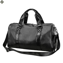 Новая мужская черная сумка для путешествий водонепроницаемая кожаная большая Вместительная дорожная сумка многофункциональная сумка через плечо