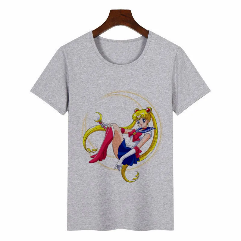 Новые летние женские футболки Сейлор Мун Графические футболки женские японские Harajuku футболки Аниме женские топы Эстетическая одежда