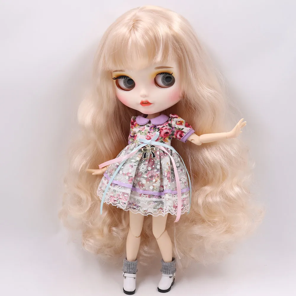 Ледяной обнаженный Blyth кукла No. BL3139 золотые волосы резные губы пупырчатая рот матовые индивидуальные лица сустава тела 1/6 bjd