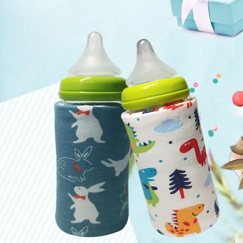 Термоизоляционный чехол с мультяшным принтом для Детской бутылки, постоянное нагревание температуры, USB, Портативная сумка, Толстая теплая универсальная упаковка на дно