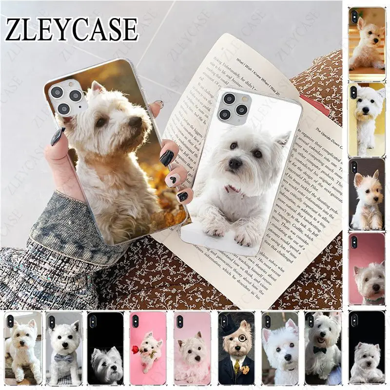 Soft Silicone TPU Phone CASE Cover For iphone 11 11pro max 5s SE 6s 7 8plus x xs xr xsmax case Coque Shell Westie dog | Мобильные