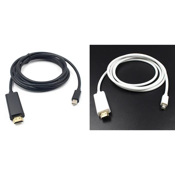 

New Male to Male 1.8M Mini DP to HDMI Cable Thunderbolt Mini Displayport to HDMI Adapter for Pro Air for iMac(black)