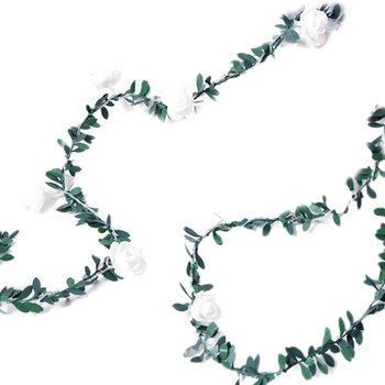 

10 Meters 100 Lights Solar Simulation Green Leaf Rattan Rose Rattan Room Decoration Led Light String Decoration Garland