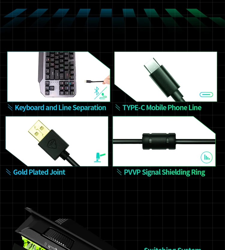 Teclas para Jogos k7 sem Fio Machenike-teclado Mecânico Bluetooth Interruptor Azul Teclado Gamer 87 3.0 19 Computador e Escritório